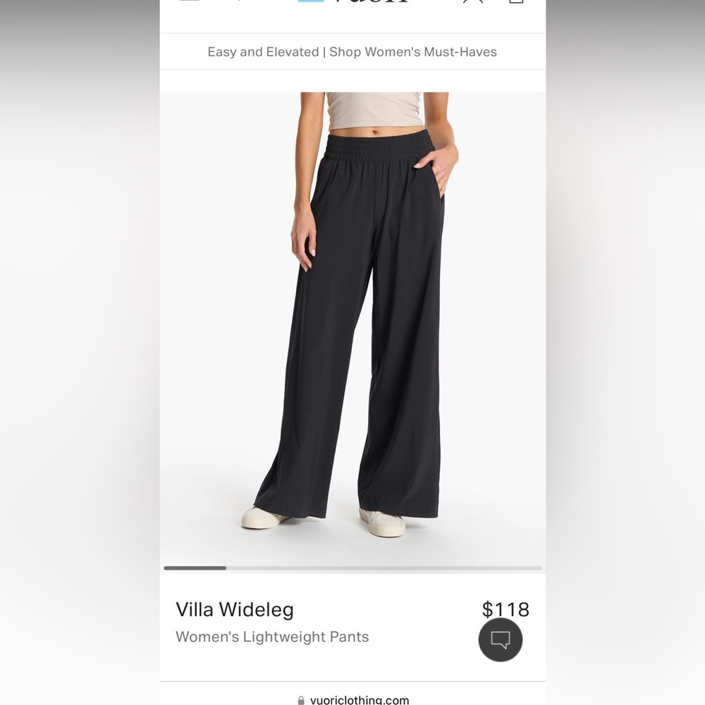 Villa wide leg in black, in euc only worn once